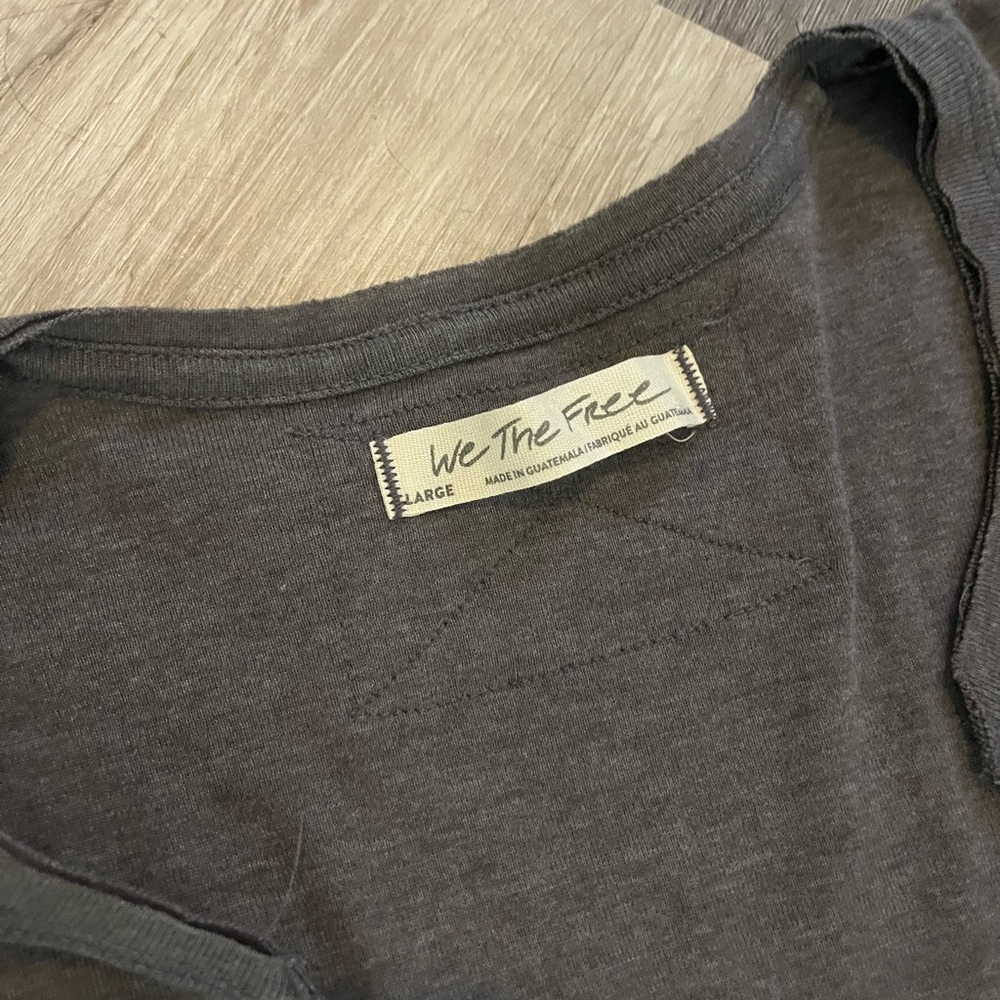 Free People Charcoal Short Sleeve Tee - Picture 4 of 4